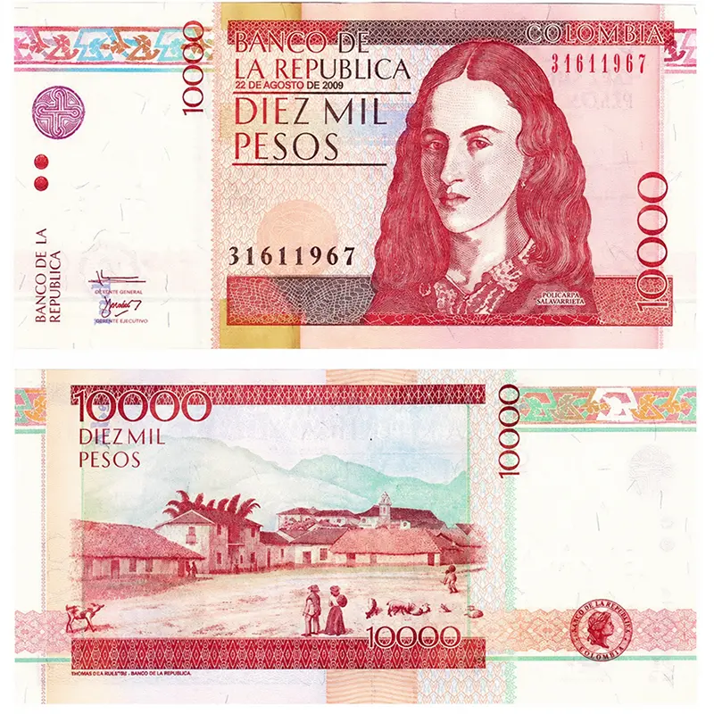 Billet de 10000 pesos colombiens
